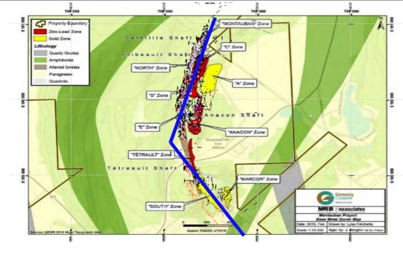 Montauban Project property boundary and regional infrastructure map