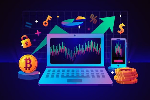 flat design cryptocurrency concept