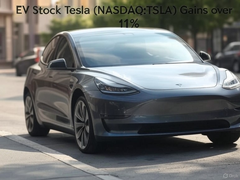 EV Stock Tesla (NASDAQ: TSLA) Gains over 11%