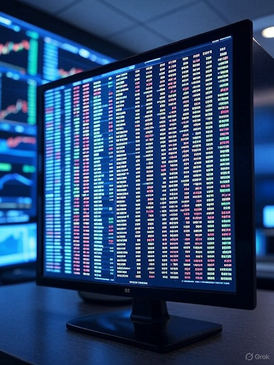 A stock market trading screen displaying live price data, highlighting active Nasdaq gainers and losers during high-volume trading.